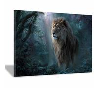 CUDAOO Impression sur Toile Lion Abstrait L'ombre du lion dans la forêt pour la maison, le salon, la chambre à coucher(marron190)-40x60cm Encadrée