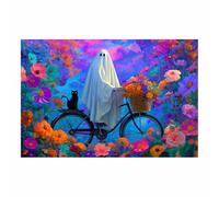CUDAOO impressions de posters d'Halloween Décoration murale Dark Academia Balade des Esprits des Fleurs pour décorer les salons, les bibliothèques,chambres(bleu95)-40x60cm Sans cadre