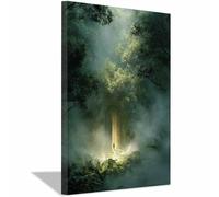CUDAOO impressions de posters d'Halloween Décoration murale Dark Academia Porte des Royaumes Secrets pour décorer les salons, les bibliothèques,chambres(blackish green200)-60x80cm Encadrée