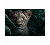 CUDAOO Lion peinture murale sur toile Les yeux cachés du lion pour Le Bureau à Domicile Décoration Moderne(marron192)-60x80cm Sans cadre