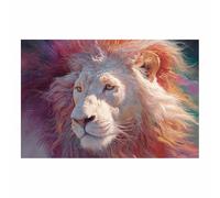 CUDAOO Lion peinture murale sur toile Lions fantômes pour Le Bureau à Domicile Décoration Moderne(marron84)-60x90cm Sans cadre