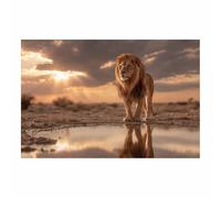 CUDAOO Modernes Motifs Lion Tableaux Muraux Ombre de lions du soir Salon Chambre Déco Poster(marron149)-40x60cm Sans cadre