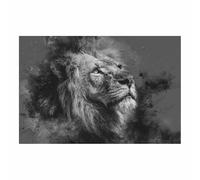 CUDAOO Modernes Motifs Lion Tableaux Muraux Ombre des lions d'encre Salon Chambre Déco Poster(gris02)-60x90cm Sans cadre