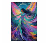 CUDAOO Peinture Sur Toile Tableau Ailes Ange ailé coloré Affiches et Gravures, S'applique à Tableau Decoration Murale Chambre Salon Maison Deco Cuisine(Violet;)-40x60cm Sans cadre