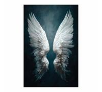 CUDAOO Peinture Sur Toile Tableau Ailes Ombre Ailée Blanche Affiches et Gravures, S'applique à Tableau Decoration Murale Chambre Salon Maison Deco Cuisine(blanc)-60x80cm Sans cadre