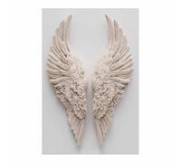 CUDAOO Peinture Sur Toile Tableau Ailes Ombres sculptées Affiches et Gravures, S'applique à Tableau Decoration Murale Chambre Salon Maison Deco Cuisine(blanc)-60x80cm Sans cadre