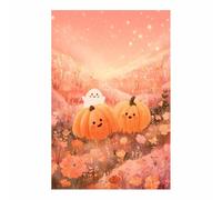 CUDAOO Poster d'horreur classique effrayant - Art mural d'Halloween Melons compagnons spiritueux Décoration murale sur toile pour salon, chambre à coucher(Rose pâle252)-60x80cm Sans cadre