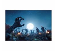 CUDAOO Poster d'horreur classique effrayant - Art mural d'Halloween Terreur Nocturne Décoration murale sur toile pour salon, chambre à coucher(Bleu brume96)-20x30cm Sans cadre