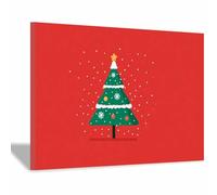 CUDAOO Tableau sur Toile Paysage Hivernal Impression HD Arbre Saint Glissant pour Salon, Bureau ou Cadeau - Art Festif Toute l'Année(rouge146)-60x90cm Encadrée