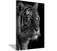 CUDAOO Tableau sur Toile Tigre Murale Art Tigre d'Ombre d'Encre Peinture Imprimée en HD Salon Chambre Bureau(Noir et blanc160)-60x90cm Encadrée