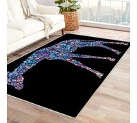 CUDAOO Tapis de Salon Imprimé Coloré Bêtes de Pierres précieuses pour Salon, Chambre, Bureau(Bleu)-150x240cm