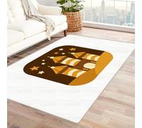 CUDAOO Tapis de Salon Imprimé Coloré Château étoilé pour Salon, Chambre, Bureau(Brun)-180x240cm