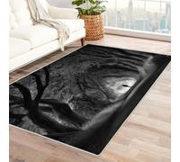 CUDAOO Tapis de Salon Imprimé Coloré Chemin à Travers Les Arbres pour Salon, Chambre, Bureau(Noir et Blanc)-150x240cm
