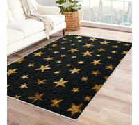 CUDAOO Tapis de Salon Imprimé Coloré Ciel étoilé doré pour Salon, Chambre, Bureau(dorée)-180x270cm