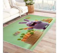 CUDAOO Tapis de Salon Imprimé Coloré Lapin Carotte Tapis de Salon, Chambre Adulte Salle à Manger Bureau(La Couleur Violette)-150x240cm