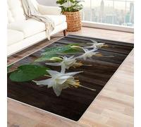 CUDAOO Tapis de Salon Imprimé Coloré Le Combat Blanc pour Salon, Chambre, Bureau(Couleur Beige)-210x300cm