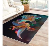 CUDAOO Tapis de Salon Imprimé Coloré Lys illusoire Tapis de Salon, Chambre Adulte Salle à Manger Bureau(Polychrome)-150x240cm