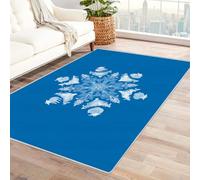 CUDAOO Tapis de Salon Imprimé Coloré Motifs de bêtes des neiges pour Salle de Bain, Cuisine(Bleu)-150x240cm