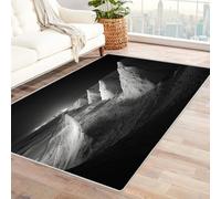 CUDAOO Tapis de Salon Imprimé Coloré Tas de sel la Nuit Tapis de Salon, Chambre Adulte Salle à Manger Bureau(Noir et Blanc)-150x240cm
