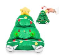 Cuddle Barn Jingle Joys Sapin de Noël en peluche musicale lumineuse 20,3 cm | L'étoile magnétique active le jouet de Noël, s'allume, joue le chant de Noël « Jingle Bells », cadeau de vacances et