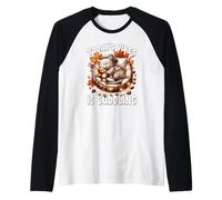 Cuddle Cat Graphic for Women Funny Fall Saying for Autumn Manche Raglan