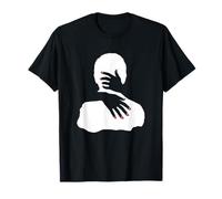 Cuddle Minimalist Dark Esthétique Ombre Mains Graphique Amour T-Shirt