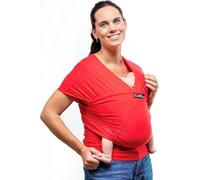 CuddleBug Écharpe de Portage Facile à Enfiler - Porte Bébé Naissance Multifonctionnel Pour les Bébés Jusqu’à 16 Kg - Écharpe de Portage Sling Mains Libres - Couverture de Portage (Rouge/Red)