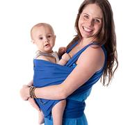 CuddleBug Écharpe de Portage Facile à Enfiler - Porte Bébé Naissance Multifonctionnel Pour les Bébés Jusqu’à 16 Kg - Écharpe de Portage Sling Mains Libres - Couverture de Portage (Bleu/Blue)