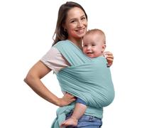 CuddleBug Écharpe de Portage Mains Libres, Douce et Élastique - Pour Nourrissons et Jeunes Enfants Pesant Entre 3 et 16 kg - Taille Universelle - Bon Positionnement des Hanches (Mint)