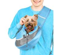 Cuddlissimo! Sac de Transport pour Petit Chien, Chiot, Chat, Sac à Main - pour Chien, Yorkshire, Chihuahua, bébé Papoose Bjorn - Sac à Dos de Voyage sur Le Devant pour la Poitrine (Bleu)