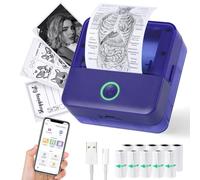 cudinham Print Pods - Mini imprimante thermique sans encre avec 10 rouleaux de papier d'impression, pour téléphone, Impresora Portátil pour notes, bricolage, compatible avec iOS et Android (violet)