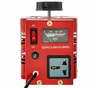 CUDTAPI Convertisseur de transformateur de régulateur de Tension ca de transformateur Variable Variac 500VA-3000VA Bobine de cuivre intégrée for l'alimentation(500VA Meter-Red)