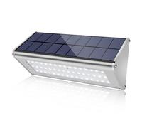 CUDTAPI Lampe Solaire À 48 LED en Allia D'aluminium, 4500mAh, Étanche, for L'extérieur, avec Capteur De Mouvement, Radar, Applicable dans Un Porche Et Un Jardin(Blanc)