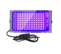 CUDTAPI Lumières Noires 100W, projecteur de lumière Noire avec Prise et Interrupteur, for fête Lumineuse, Halloween, Affiche Fluorescente, Peinture corporelle(Purple Light_BLACK-2PCS_100W)
