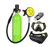 CUDTAPI Mini Bouteille de plongée Bouteille D'oxygène De Plongée sous-Marine Capacité 1L Respirateur De Plongée Portable(Groen)