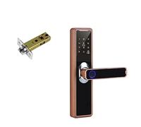 CUDTAPI Serrure électronique for poignée d'empreintes digitales biométriques Tuya Tuya Smart Home Serrure de Porte d'empreintes digitales intérieure à Distance(Bronze-60mm)