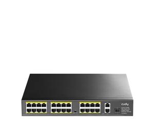 Cudy 24-Port 10/100M PoE+ Switch with 2 Gigabit Port+ 1SFP 300W Unmanaged