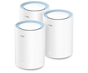 Cudy AC1200 Whole Home Mesh Lot de 3 routeurs WiFi Double Bande AC1200, Extension de portée, VPN, DNS au-Dessus TLS, IPv6, DDNS, M1200 3-Pack