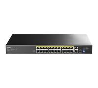 Cudy Commutateur Ethernet 100Mbps Non Managé PoE+, 300W, 24 Ports Fast Ethernet, 802.3af/at Mode A PoE+, 1 SFP, 2 Uplink Gigabit, Montage en Rack 19", FS1026PS1