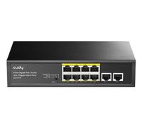 Cudy GS1010P commutateur réseau Gigabit Ethernet (10/100/1000) Connexion Ethernet, supportant l'alimentation via ce port (PoE) Montage sur le bureau ou sur le mur Noir