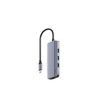 Cudy Hub USB 3.0 à 3 Ports avec USB-C vers HDMI et Gigabit Ethernet, UH606 | Carte d'extension Type-C 6-en-1, sortie vidéo 2.0, GbE, 3 ports USB-A, 4K à 60 Hz, 5 Gbit/s, recharge rapide BC 1.2