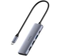 Cudy Hub usb C, adaptateur multiport USB-C 5 en 1 avec PD 100 W, HDMI 4K, 3 ports de données, hub en aluminium pour MacBook, iPhone 15/16, Galaxy, Surface Go, XPS, iPad