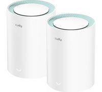 Cudy M1300 Pack de 2 Systèmes WiFi Mesh AC1200 Dual Band - 867Mbps en 5GHz, 300Mbps en 2.4GHz - 1x Port LAN 1000/100/10Mbps, 1x Port WAN 1000/100/10Mbps - 2 Antennes Internes G