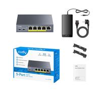 Cudy Switch Gigabit PoE+ 5 Porte GS105P Nero 4 PoE RJ45 Desktop/Wall