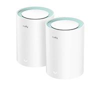 Cudy Système Wi-Fi maillé double bande AX1500 WiFi 6, remplace les routeurs et les rallonges, couvre jusqu'à 1800 m², 3 ports Gigabit par unité, prend en charge la liaison Ethernet, M1500 Lot de 2