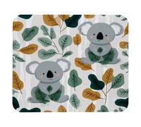 Cue Koala Tropical Leaf Tapis De Souris Résistant À Usure Tapis De Souris Gaming Lavable Mouse Pad pour Bureau Jeu Travail 25X30Cm