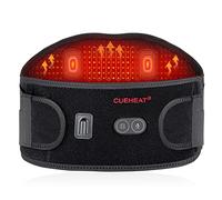 CUEHEAT Coussin chauffant pour le dos avec chaleur et massage, massage chauffant du dos avec batterie rechargeable, ceinture de soutien de la chaleur dorsale pour homme et femme, coussin chauffant