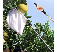 Cueille Fruit Telescopique avec Grand Panier Non Tissé, Ramasse Fruit Réglable pour Pommes, Glands, Avocats, Oranges, Poires et Citrons