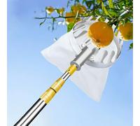 Cueille Fruit Telescopique avec Sac en Tissu, Légère et Facile à Monter, Ramasse Fruit pour Récolter Pommes, Mangues, Oranges, Poires et Citrons