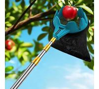 Cueille Fruit Telescopique Léger avec Panier, Ramasse Fruit pour la Cueillette Cerises, Poires et Pêches en Altitude